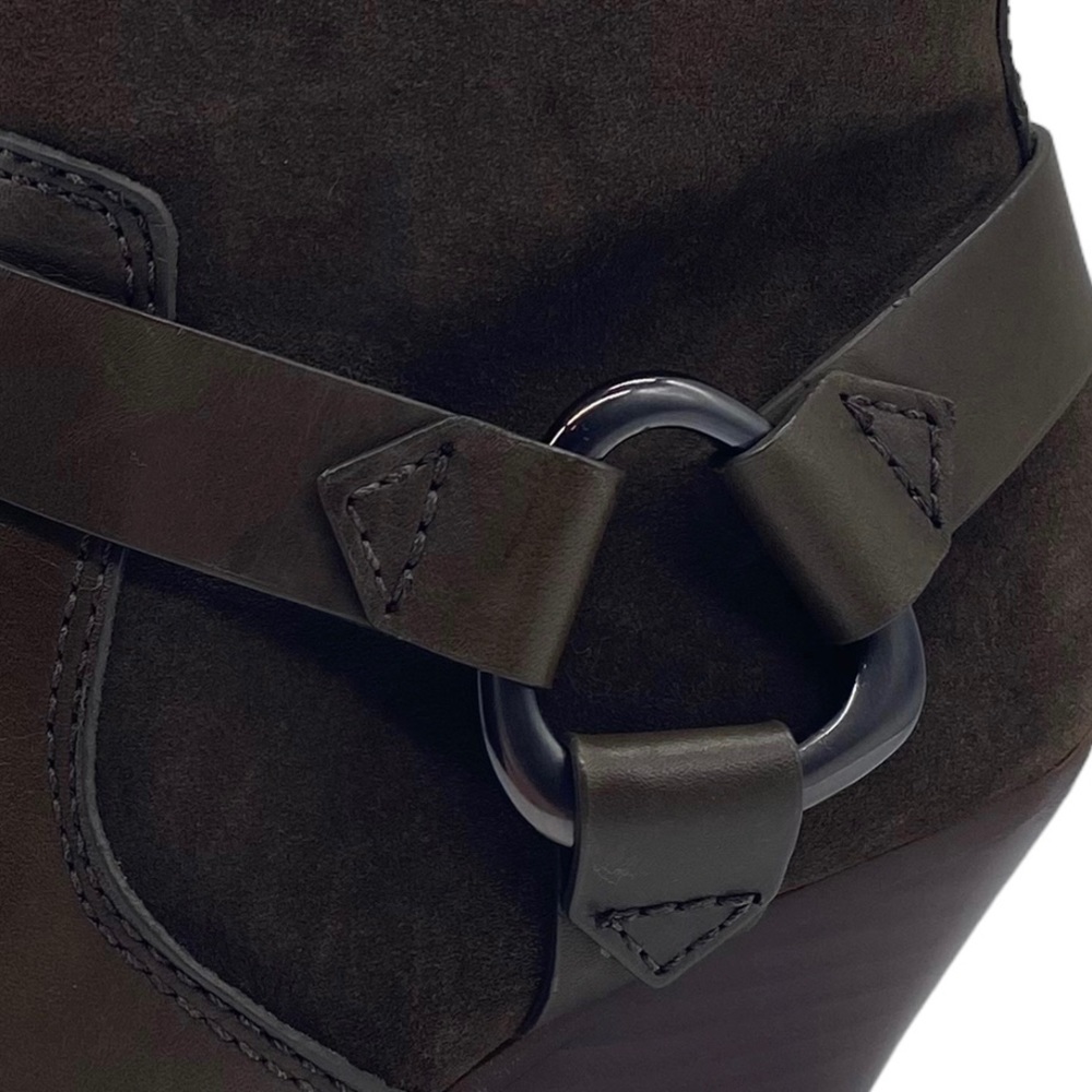 Vince Camuto Boots Nenanie Brown Leather Harness Ankle Western Moto Boho New - Picture 3 of 10